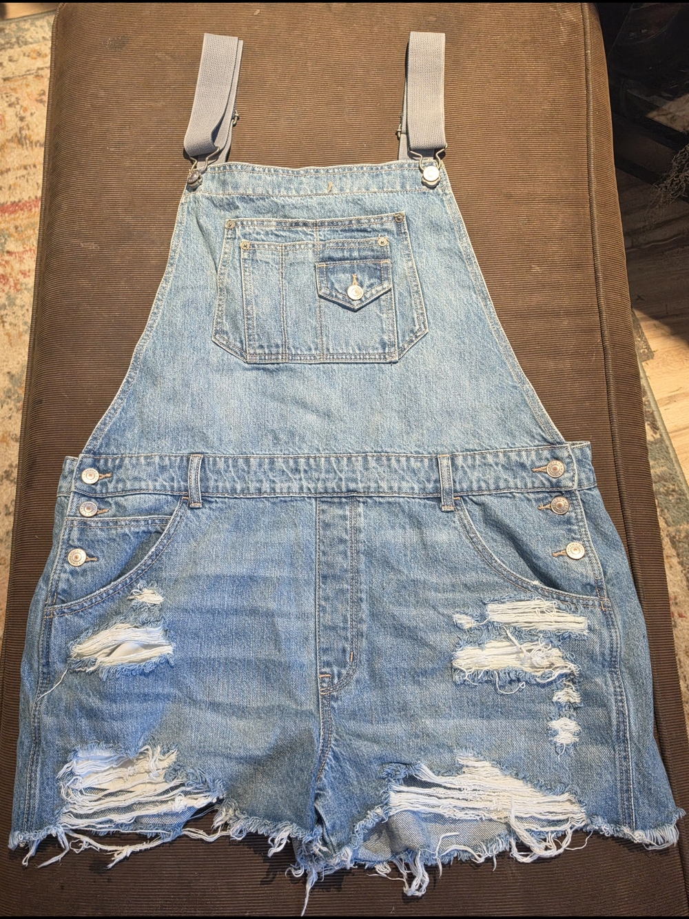 American Eagle Outfitters Blue Denim Shortalls